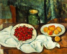 Haga click para ver la imagen ampliada still life with plate of cherries.jpg